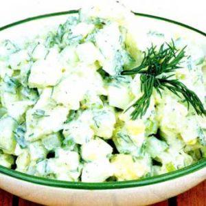Картофельный салат с зеленью