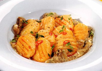 Тыквенно-картофельные ньокки с грибным соусом
