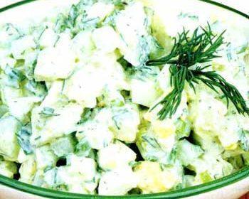 Картофельный салат с зеленью