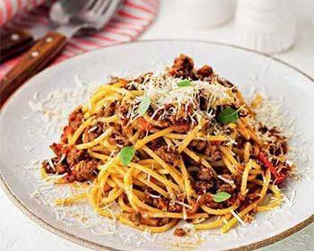 Спагетти с быстрым мясным соусом