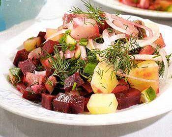 Шведский салат с сельдью