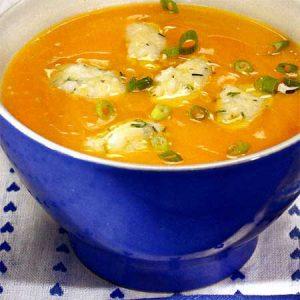 Тыквенный суп с рисовыми клецками