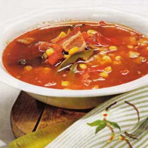 Суп из сладкого перца, помидоров и кукурузы